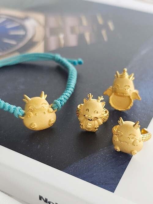 24K 순금 1.875g 청룡드래곤 용띠 아기 돌반지 3종