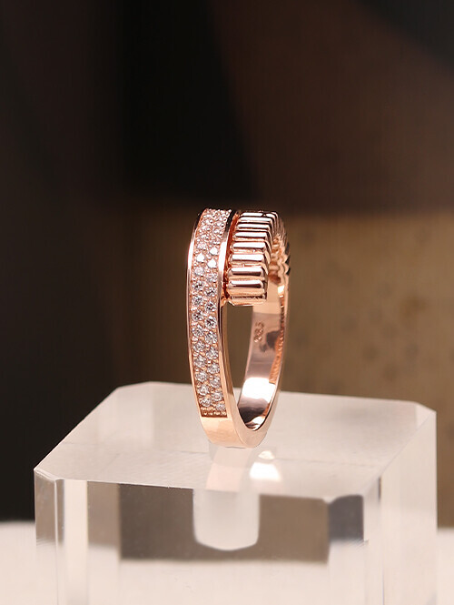 14K 18K 라이닝 엠보큐빅 반지