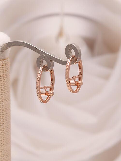 14K 18K 스윙 가로스틱 컷팅링 귀걸이