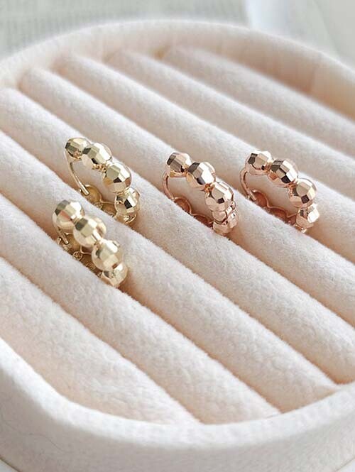 14K 18K 반짝 입체 미라볼 볼귀걸이