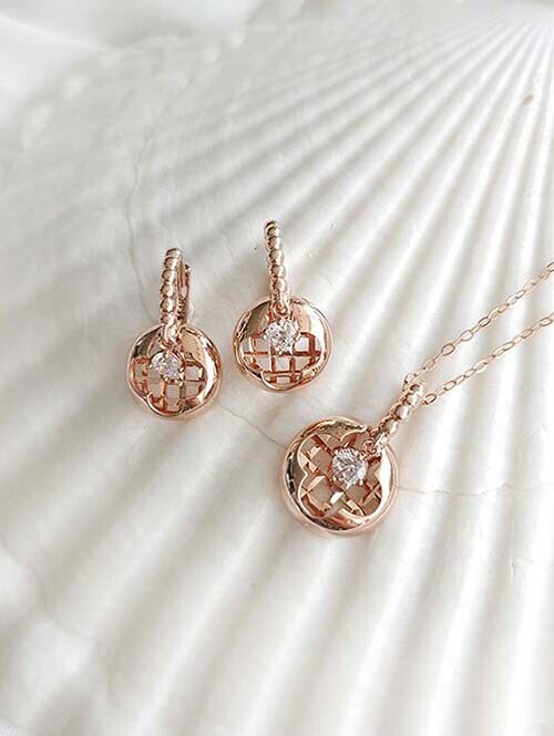 14K 18K 쿠키 클로버 볼륨써클 귀걸이