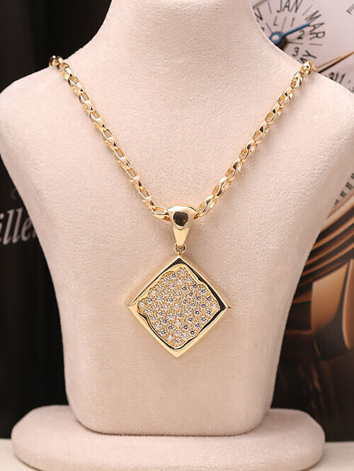 14K 18K 롬빅 스퀘어 글로시 볼드 펜던트(체인별도상품)