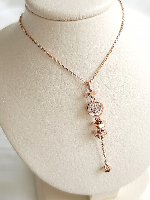 14K 18K 셀비치 도형드롭 목걸이