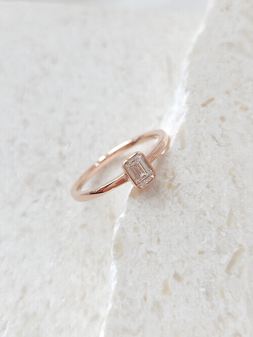 14K 18K 펜시컷 스퀘어 3부 랩다이아몬드 반지