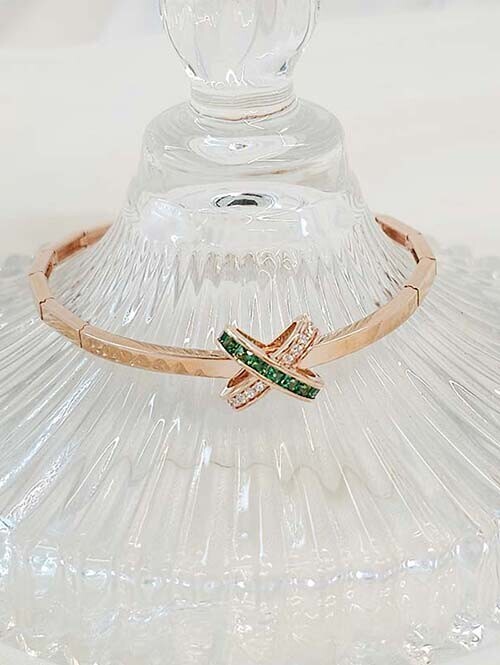 14K 18K 엑스트 볼륨 크로스 스틱팔찌