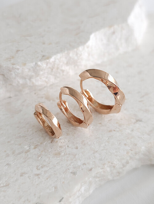 14K 18K 불렛 꼬임링 볼드 귀걸이 (중)