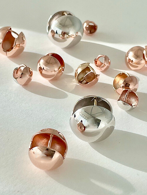 14K 18K 기본 완공 원터치 귀걸이 투톤믹스 (12mm~18mm)