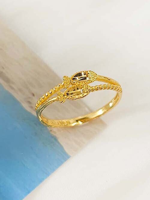 24K 순금 1.875g 레이어드 두마리 컷팅 물고기반지