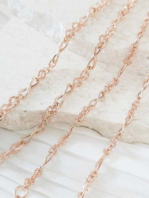 (신상 런칭 챌린지) 14K 18K 뫼비우스 믹스체인 목걸이(대사이즈)