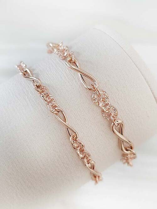 (신상 런칭 챌린지) 14K,18K 뫼비우스 믹스체인 팔찌(소사이즈)